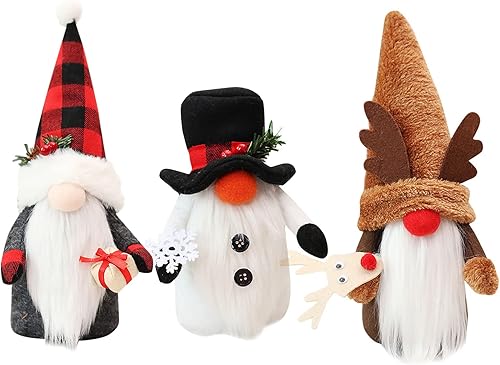 3 piezas de gnomos de Navidad, gnomos suecos, decoraciones de felpa, sin rostro, muñeco de peluche, gnomo de Navidad, decoración de muñeca de Papá