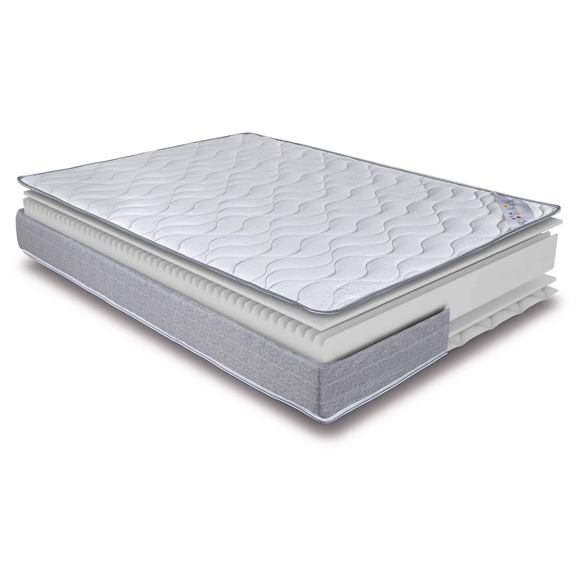 EBAC Literie Lit électrique S62 + Matelas Wave 2x90x200 - Mousse - Soutien Ferme - Made in France