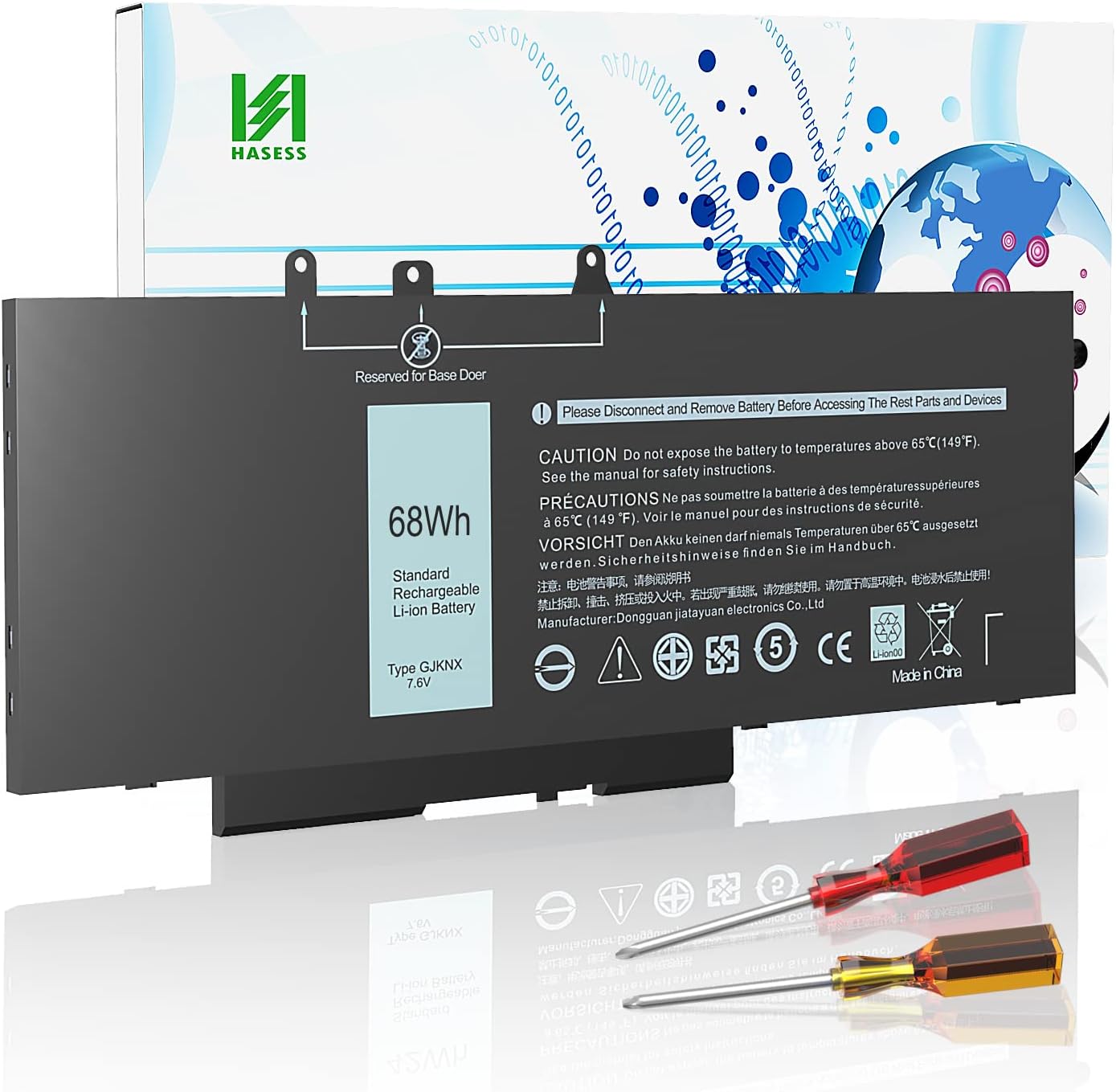 Wikinu 68Wh GJKNX Batterie Pour Dell Latitude 5480 5580 5280