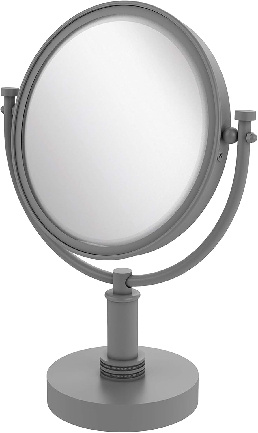 Allied Brass DM-4D/4X 8 Inch Vanity Top 4X Magnification Make-Up Mirror, Matte Black