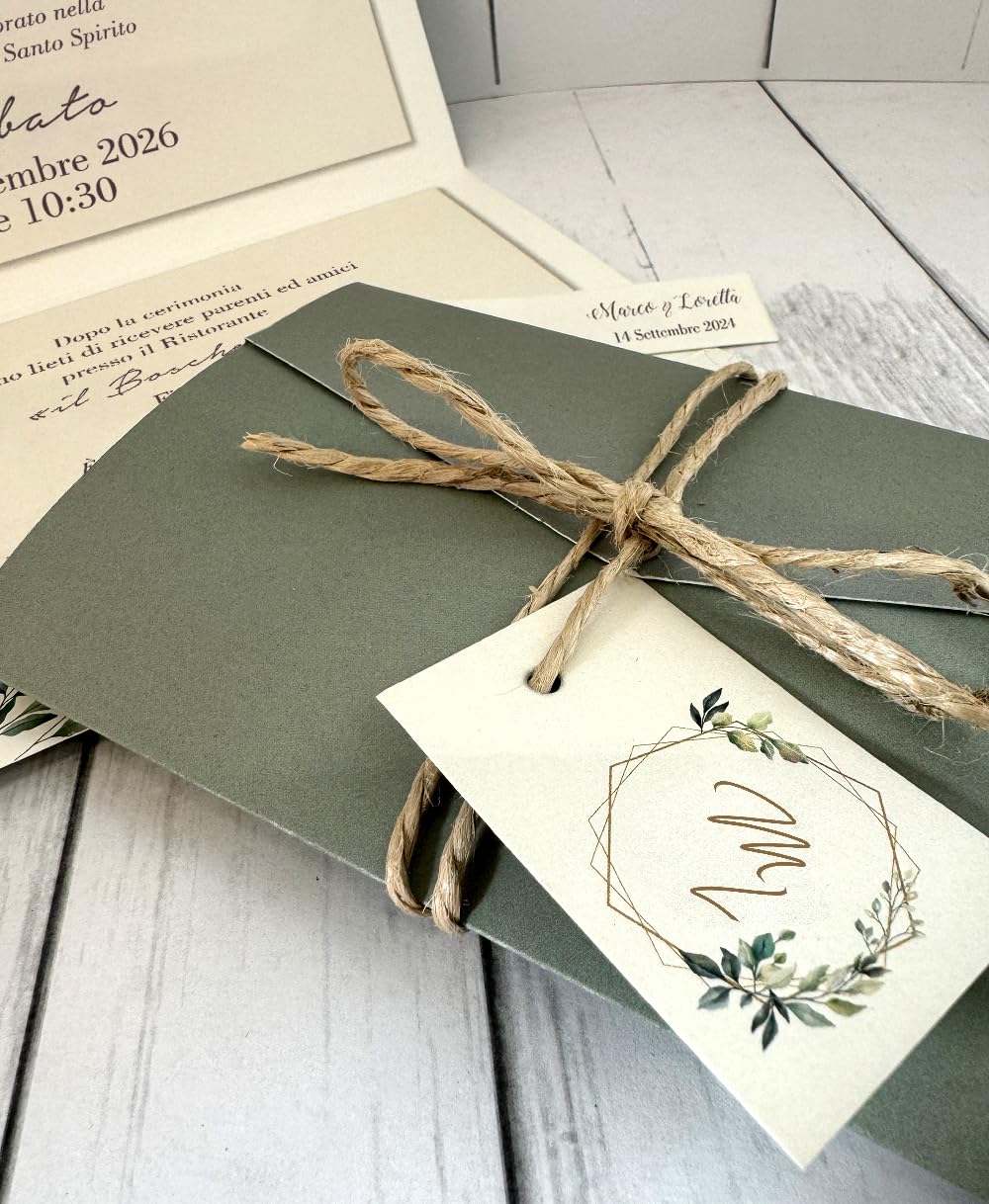 30 SET partecipazioni Nozze Personalizzate inviti Matrimonio BUONANNO cod. H006