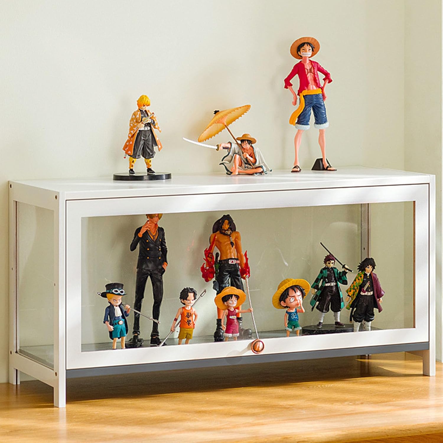 Display Cabinet Toys Display Shelf，Curio Display Cabinet, Glass Display Cabinet, Collectibles Display Cabinet, Storage Cabinets and Bookcase for Playroom, Sealed Dustproof, for Bedroom/Livin
