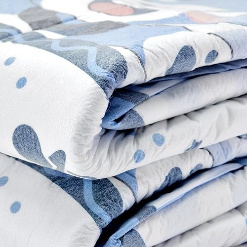 Miniatura 6 de Littleforbig Pañal de tela estampada para adultos, con cierre de ajustable, 2 piezas, piel de bebé azul (mediano de 28 a 38 pulgadas)