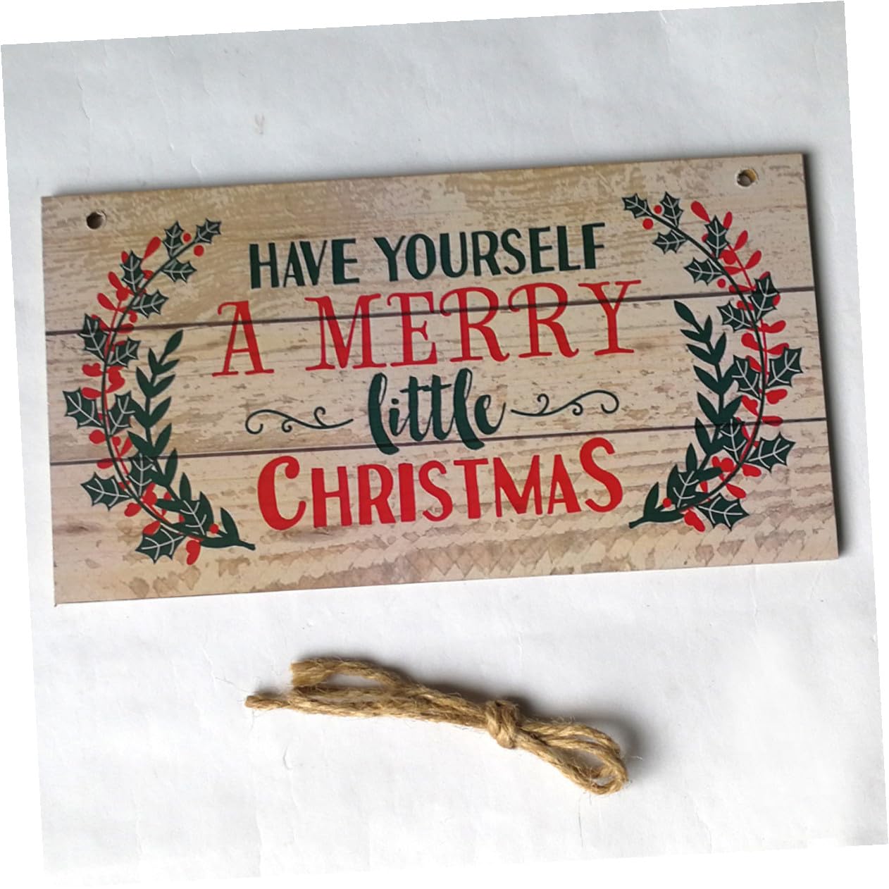 Weihnachtstürdekoration Holz 20x10x0,5cm Hängende Weihnachtsdeko Türschild für Fenster Wand Festliche Dekoration zu Weihnachten und Zuhause