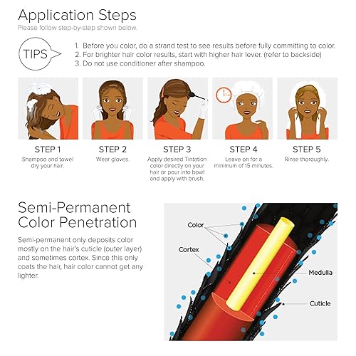 Vista 163 de Kiss Tintation Tratamiento de color semi-permanente para el cabello, 5.0 US fl oz (148 ml), rojo oscuro (Red Velvet)