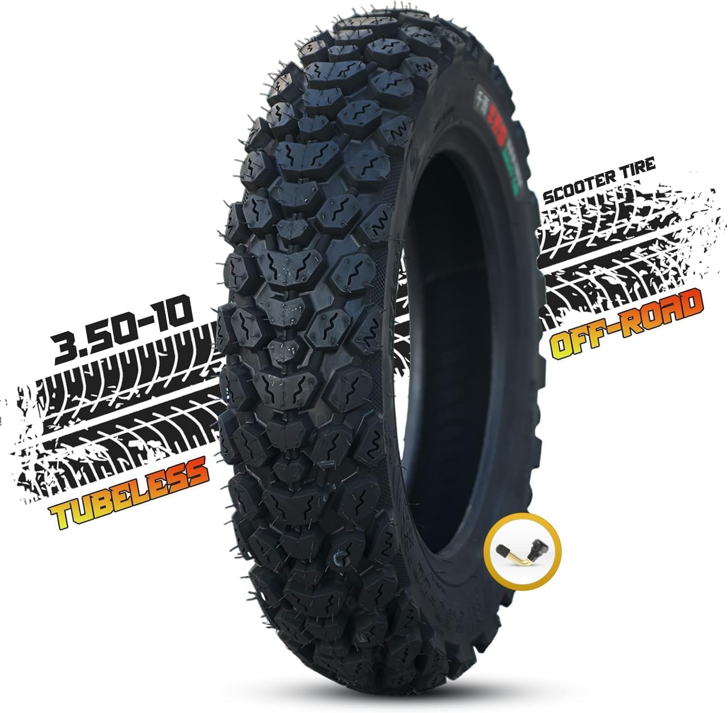 3.50-10 Scooter Tire | 3.50" 10" Tubeless Tire for Electric Scooters | 3.50" x 10" Off-Road Snow Tire for Front/Rear Scooters