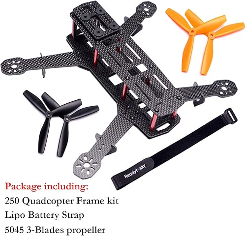 Miniatura 4 de Readytosky FPV Racing Drone Frame 5 pulgadas Fibra de Carbono Quadcopter Frame Kit con 0.157 in FPV Frame Arms+Lipo Batería Correa