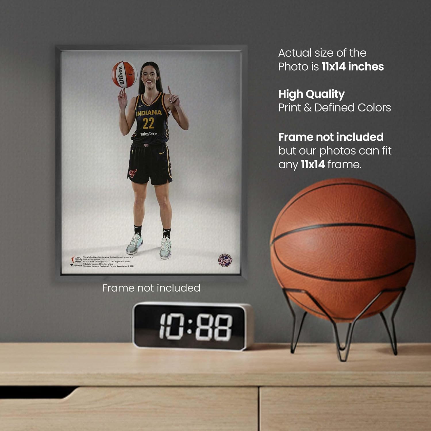 Caitlin Clark 2025 Rookie Portrait – Indiana Fever WNBA Star Memorabilia Photo Poster – Ideal Gift for Fever Fans & Sports Memorabilia Collectors – Wall Art Premium Matte Photo Quality, 11x14 Size