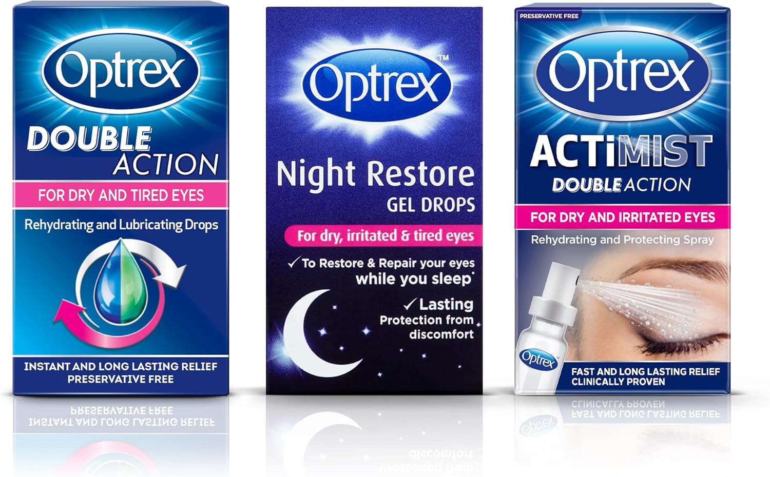 Optrex Day & Night Multiproduct for Dry Eyes, Optrex Eye Drops for Dry