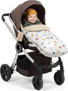 Saco para Carrito y Buggy de Invierno 90x45 cm - Saco de Invierno Forro Cálido Manta Envolvente Accesorio Bebé cálido Minky Safari