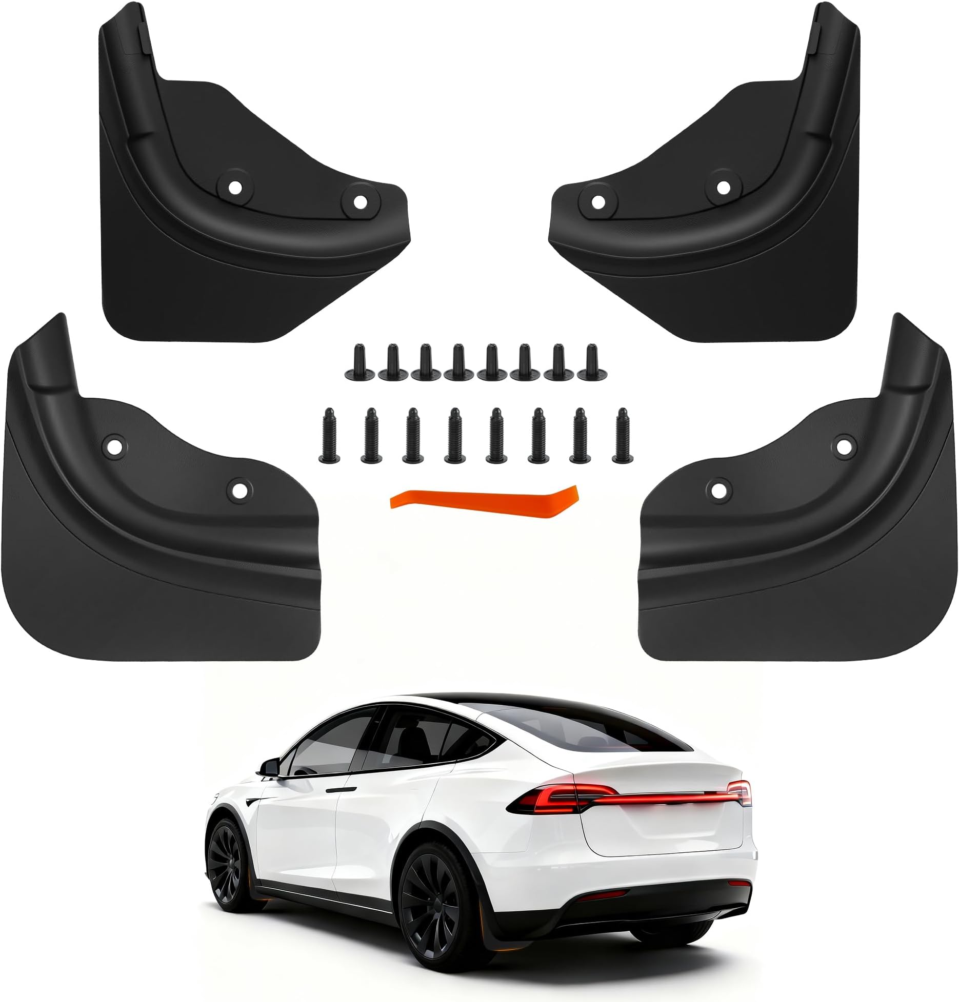 Mud Flaps for Tesla Model Y Juniper Accessories 2025 2026 [No Drilling], All-Weather Mud Guard, Tire Protector Mudflaps for Tesla Model Y Juniper Accessories