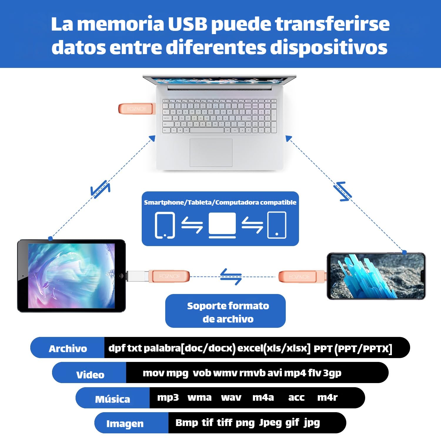Pendrive 256GB para iPhone, Memoria USB iPhone para Sin Aplicación Guardar Fotos y Videos,Pen Drive Compatible con OTG Phone/iPad/Mac/Tablet/PC…