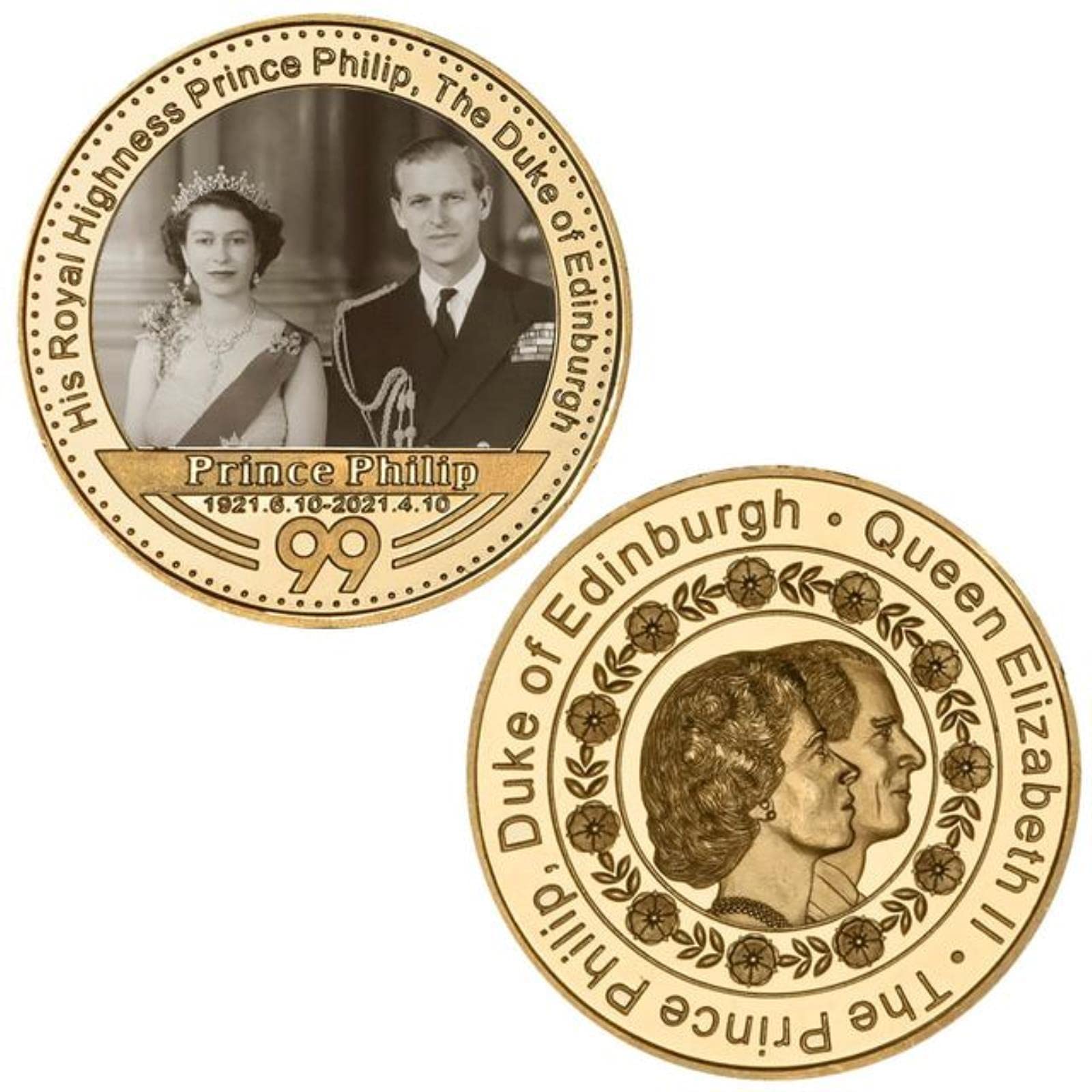 Wlty Coin 10 1926-2022 Queen Elizabeth Ii Gold Commemorative Coin With Gift Box Royal Family Challenge Coins Collectible Medal Souvenir Gifts