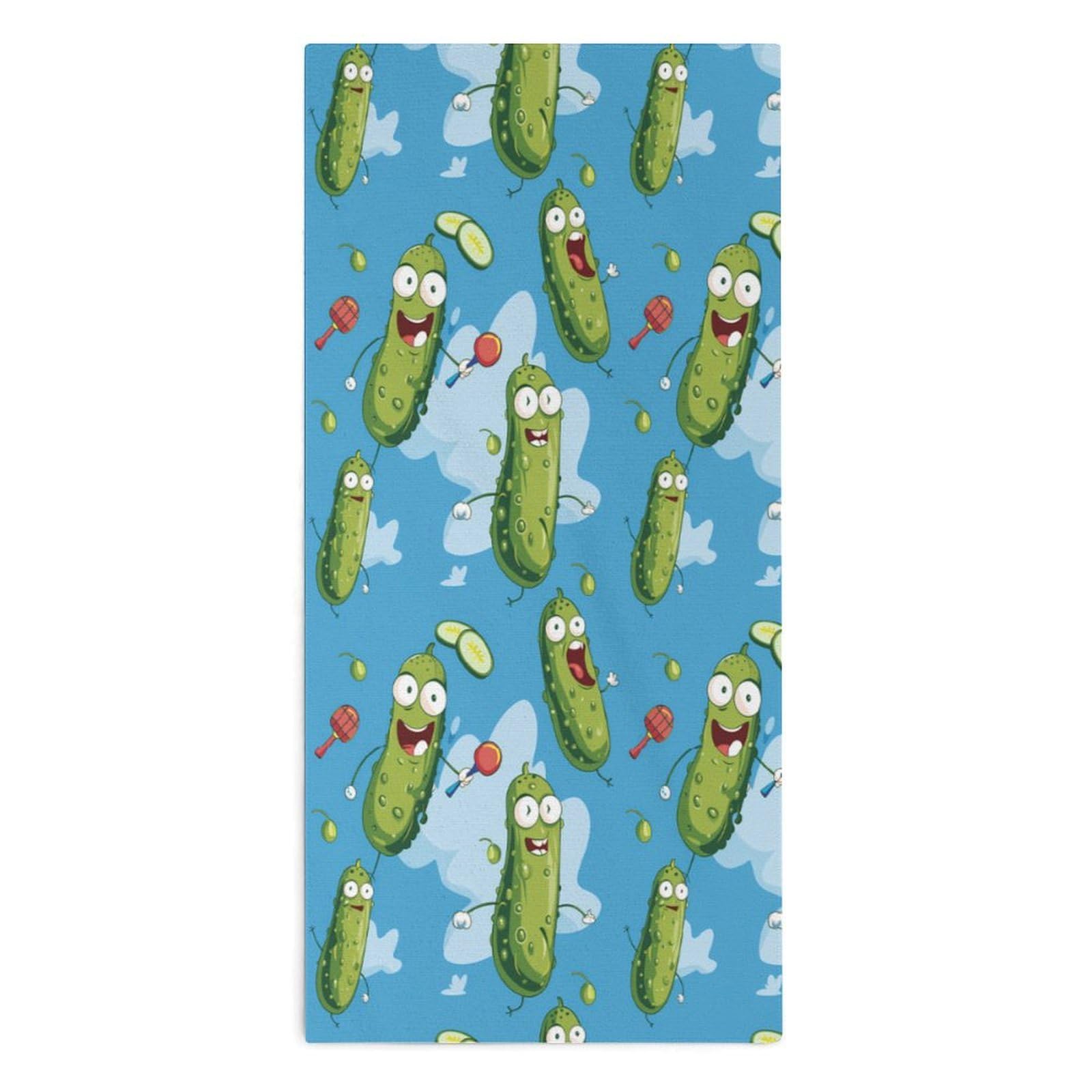 TXFBTRFSA Funny Pickles Playing Picklesball Hand Towels for Adult Face Towel Bath Beach Swim Accessories
