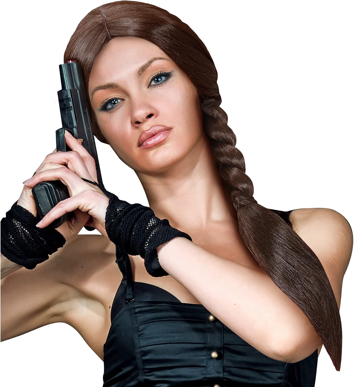 WIDMANN Long Big Plait - Brown Wig for Hair Accessory Fancy Dress
