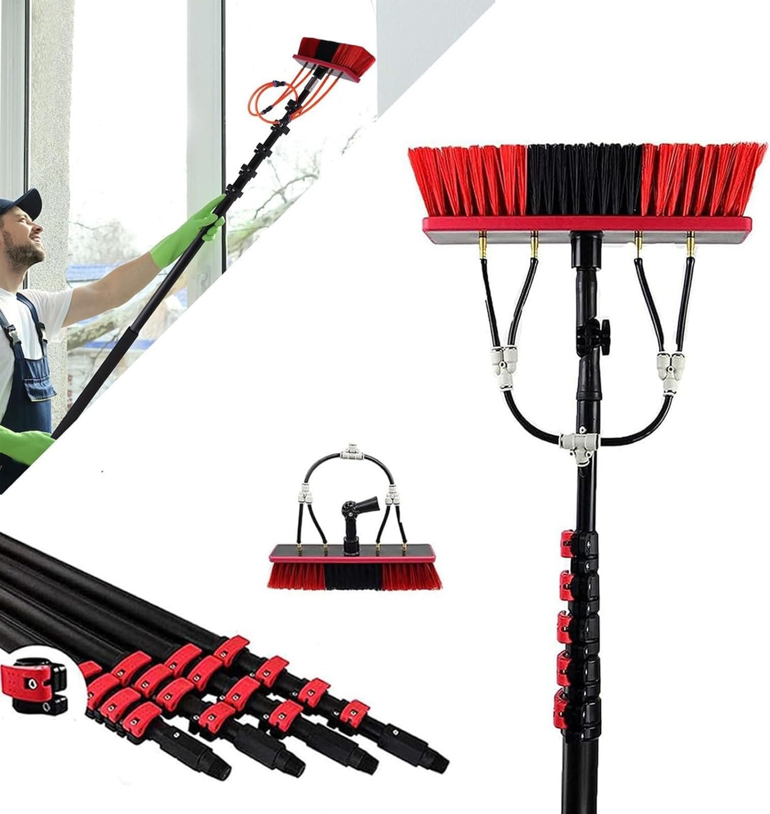 Outil de nettoyage extensible pour panneaux photovoltaïques 9m