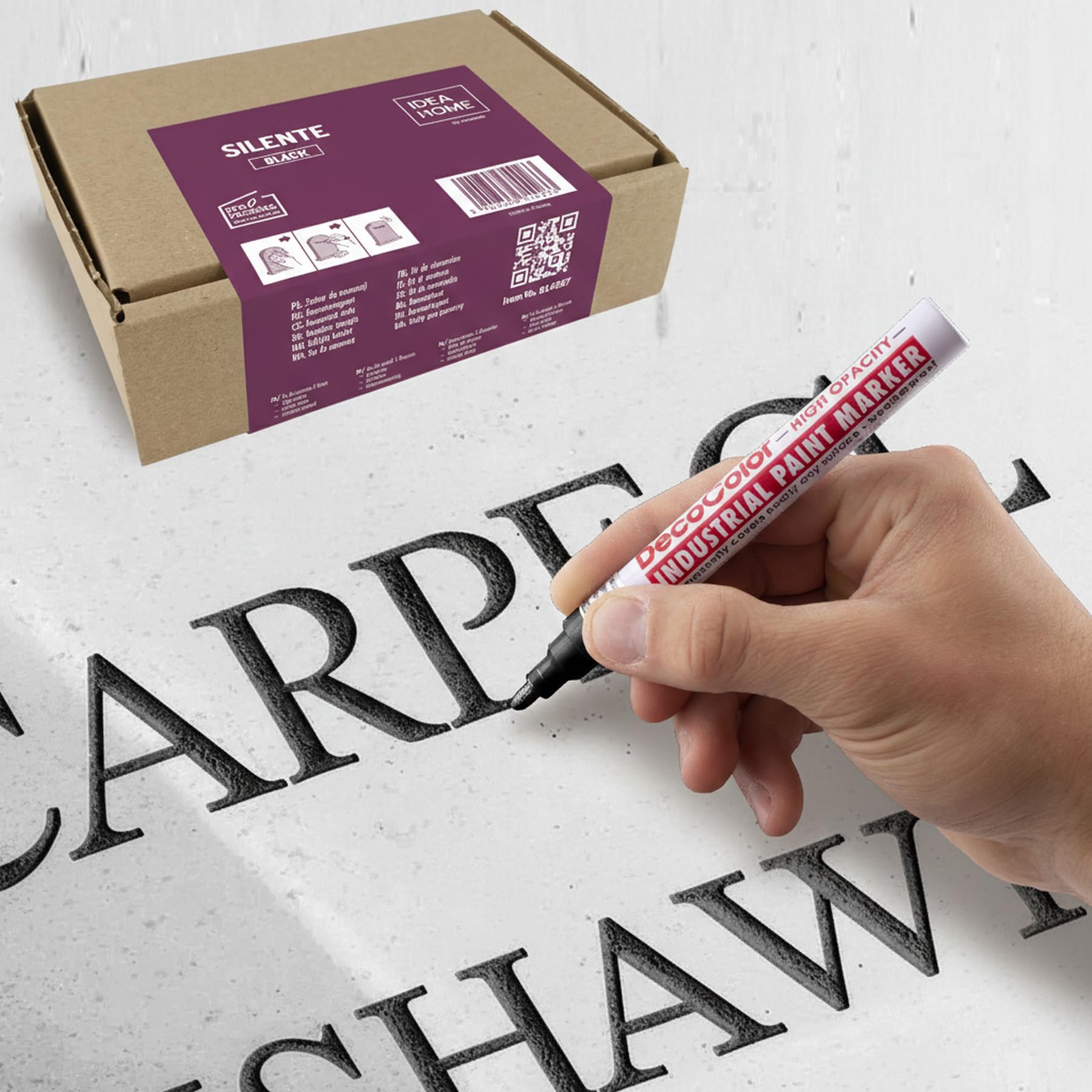 IDEA HOME SILENTE Gravestone Letter Restoration Kit Black Oil Marker & Pumice Stone Easy Renewal of Faded Inscriptions, Complete Memorial Care Set - Image 2