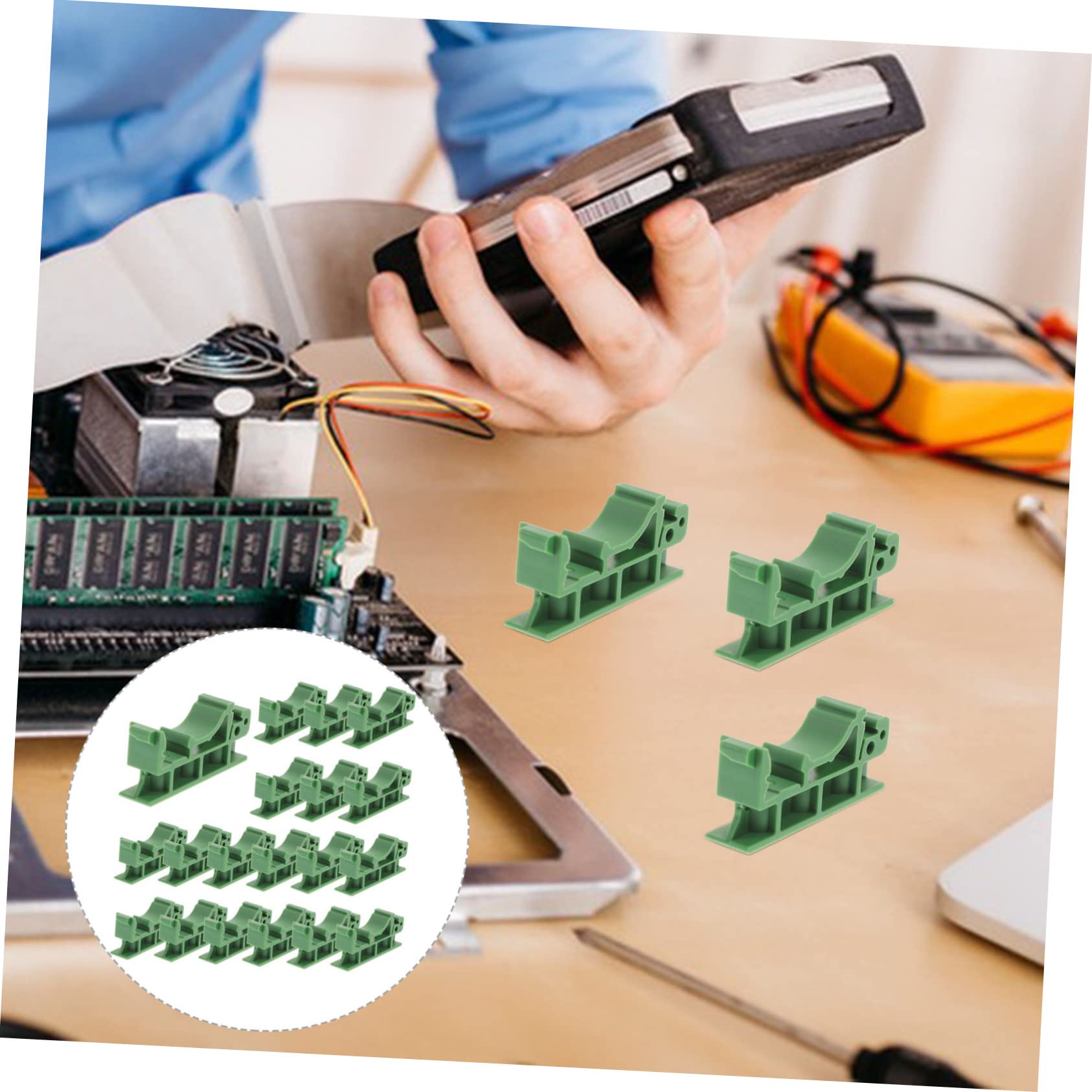 FUNOMOCYA 20pcs PCB Mounting Bracket Din Rail Adapter Panel Carrier Energy Meter PCB Holder PCB Bracket Din Rail Mounting Adapter PCB Adapter C45 Nylon Track Circuit Board