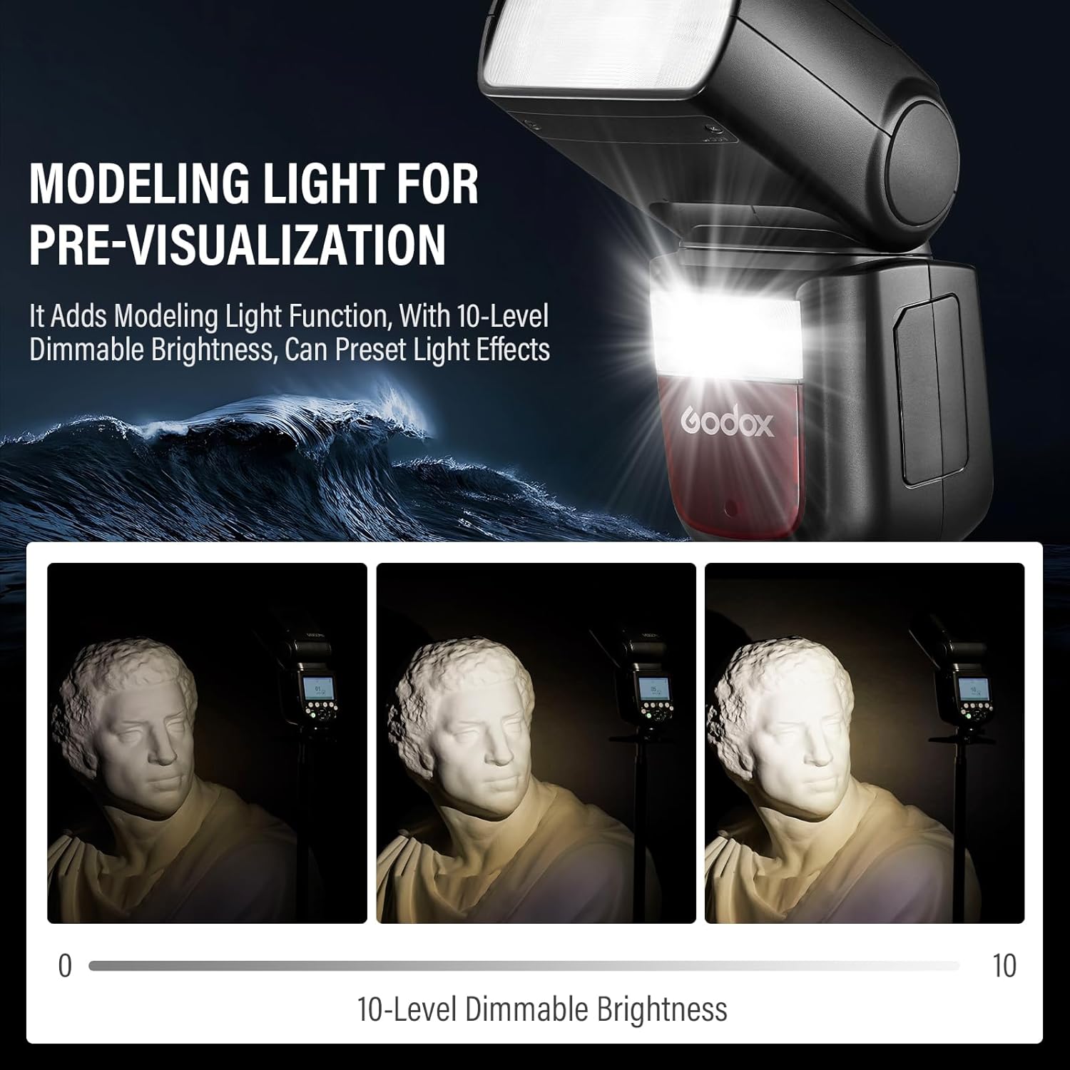 Godox V860III-F TTL Flash for Fujifilm Cameras, 2.4G HSS 1/8000s Speedlite, 0.01-1.5s Recycle, 480 Full-Power Flashes, 10-Level LED Modeling Light for Wedding Portrait Outdoor Photography