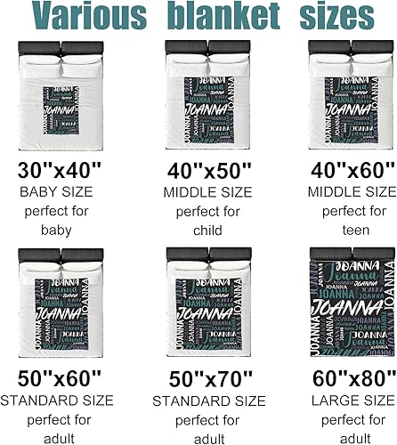 Miniatura 10 de Husguciy Manta personalizada con nombre, manta de forro polar con nombre rosa personalizada para hombres, mujeres, niños, niñas, niños, bebés, manta