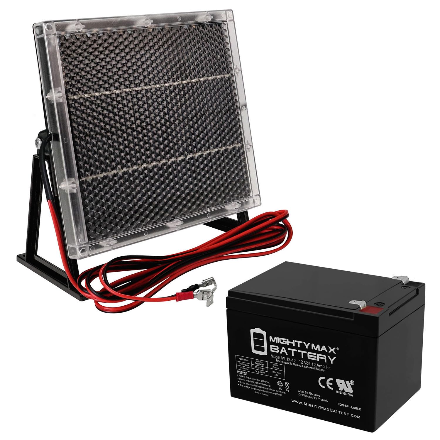 Mighty Max Battery 12V 12AH Battery for Trac T10108 Winch + 12V Solar Panel