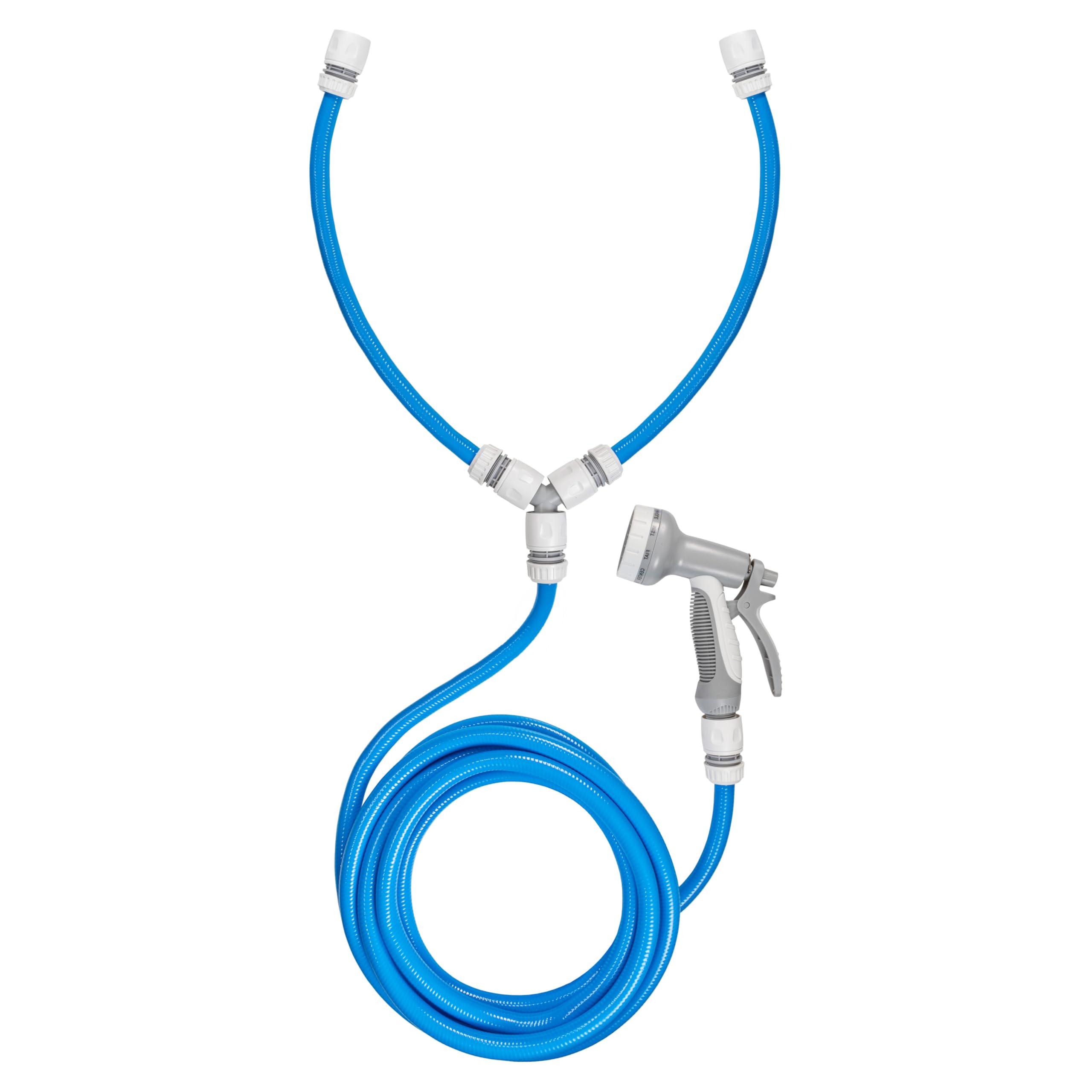Dog Shower Hot Cold Mix Water Hose Pipe 5m with Gun Blue Pet Grooming