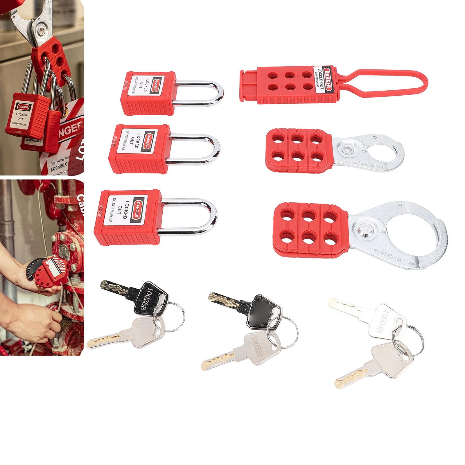Kit de etiquetado de bloqueo, resistente a impactos, antimanipulación, kit de etiquetado de bloqueo de seguridad eléctrica con cerraduras seguras para seguridad en el lugar de