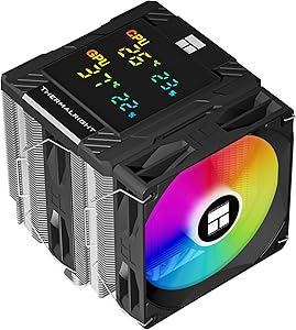 Thermalright TR Peerless Assassin 120 Digital ARGB Black Air Cooler for CPU, Digital Screen Cover, 6 Heat Pipes, CPU Coole…