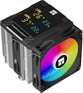 Thermalright Peerless Assassin 120 Digital ARGB Black CPU Cooler with Digital Display, 6 Heatpipes, Dual Fans for AM4/AM5 LGA1700/1851