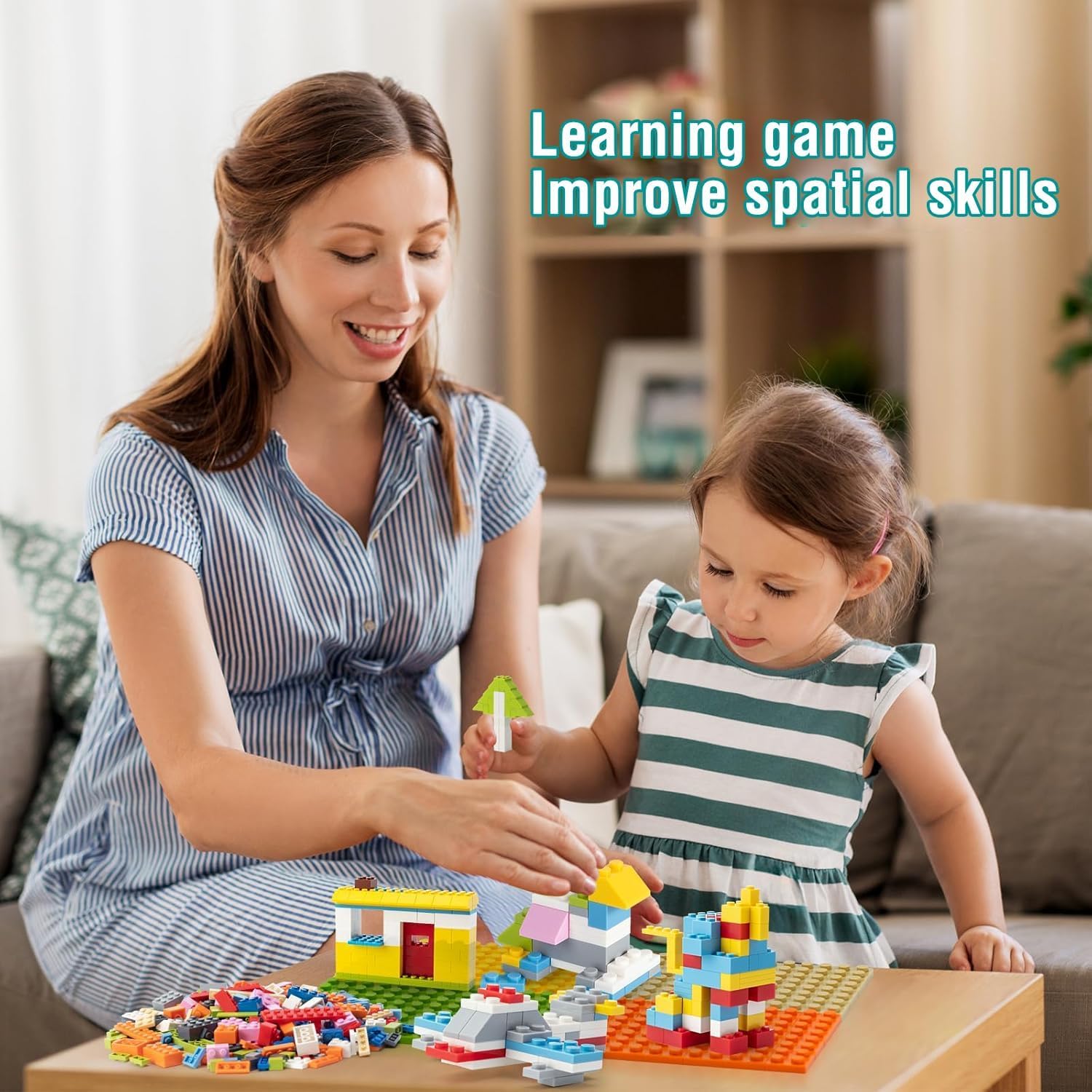 1500 Pieces Classic Building Bricks - Bulk Blocks Set Compatible with Major Brands - Creative STEM Educational Construction Toys, Mixed Colors & Shapes for Boys Girls Ages 6+