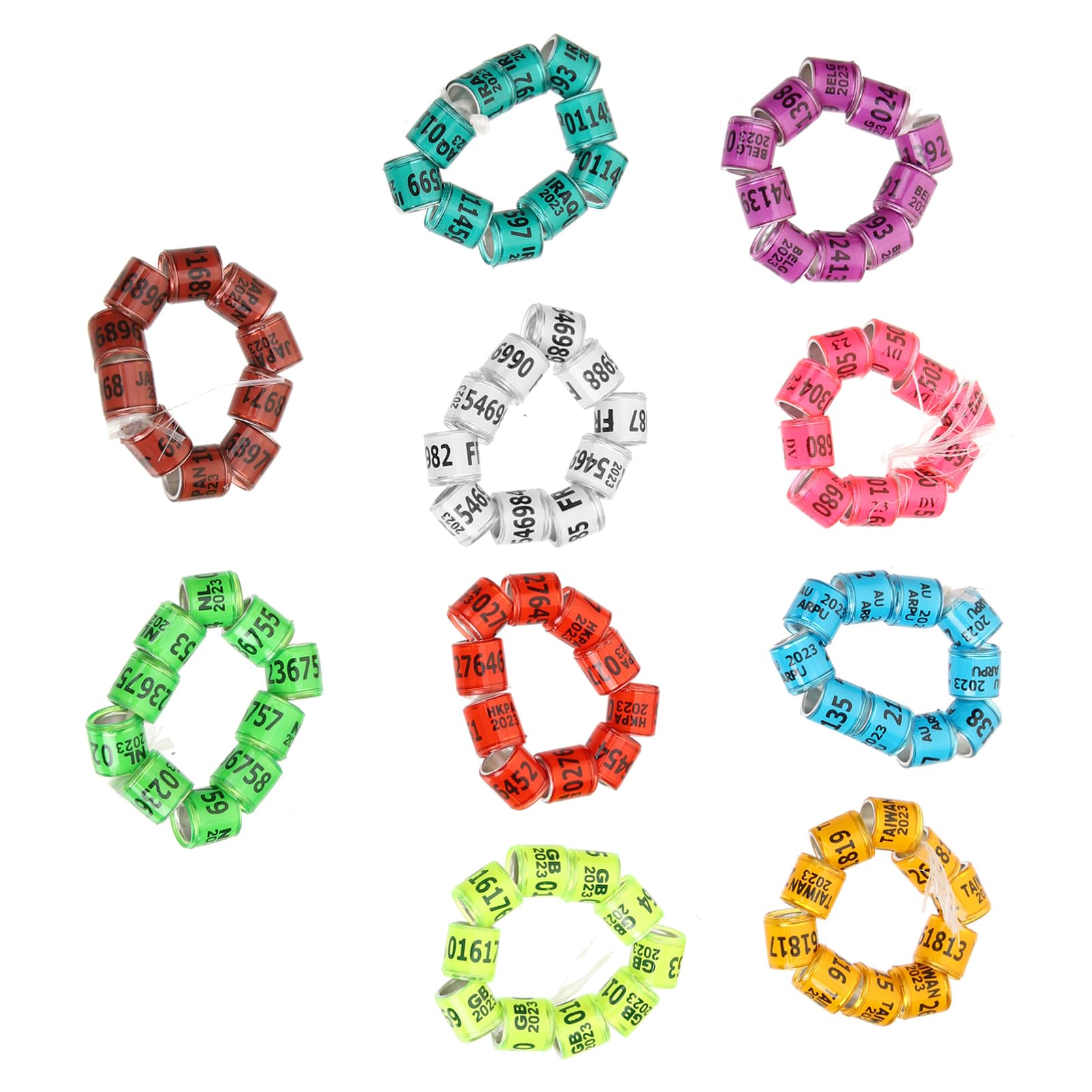 BESPORTBLE 400pezzi Fasce per Piedi Piccioni Anelli di Identificazione Leggeri e Colorati per Piccioni e Pappagalli Facili da Usare Varie Colorazioni per Monitoraggio e La Gestione degli