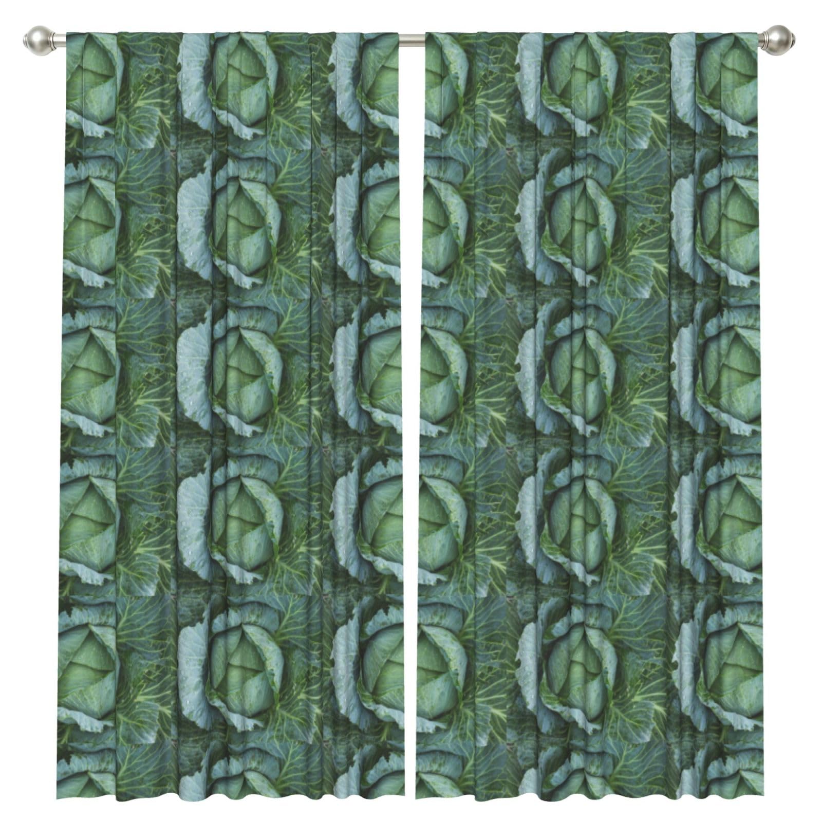 InOmak Bright Cabbage, 2 Panels Window Curtains 52 x 84 Inch Blackout Curtains for Living Room Bedroom