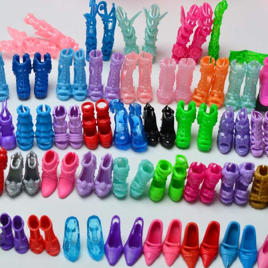 Urban Glitz Plastic Doll Shoes, Multicolour, 3 years and above, 12 Pairs - Image 6 thumbnail