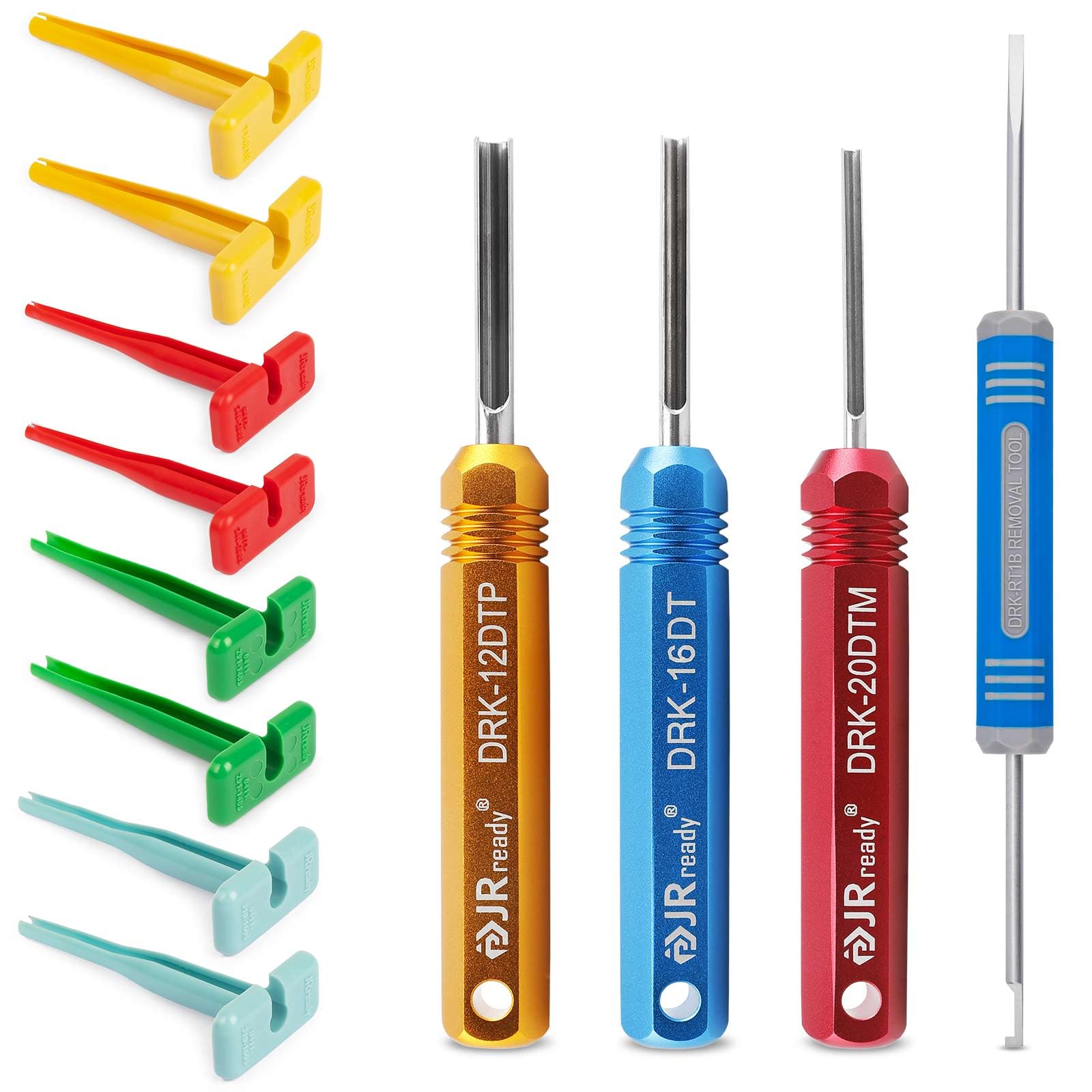 JRready ST5231-08 Juego de Herramientas para Deshilar Clavijas Deutsch Para 12# 16# 20# Contactos Sólidos y Estampados 10-22 AWG Herramienta de Desbloqueo Conector Automotriz Para Deutsch Series
