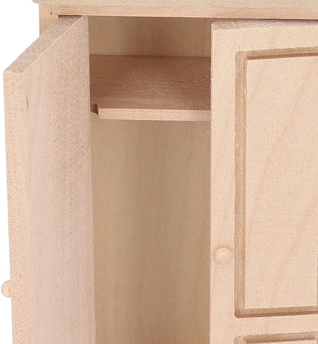 Miniatura 2 de Armario en miniatura, escala de madera 1/12, muñecas de doble puerta, decoración de armario para gabinete, mini casa, muebles, accesorio para