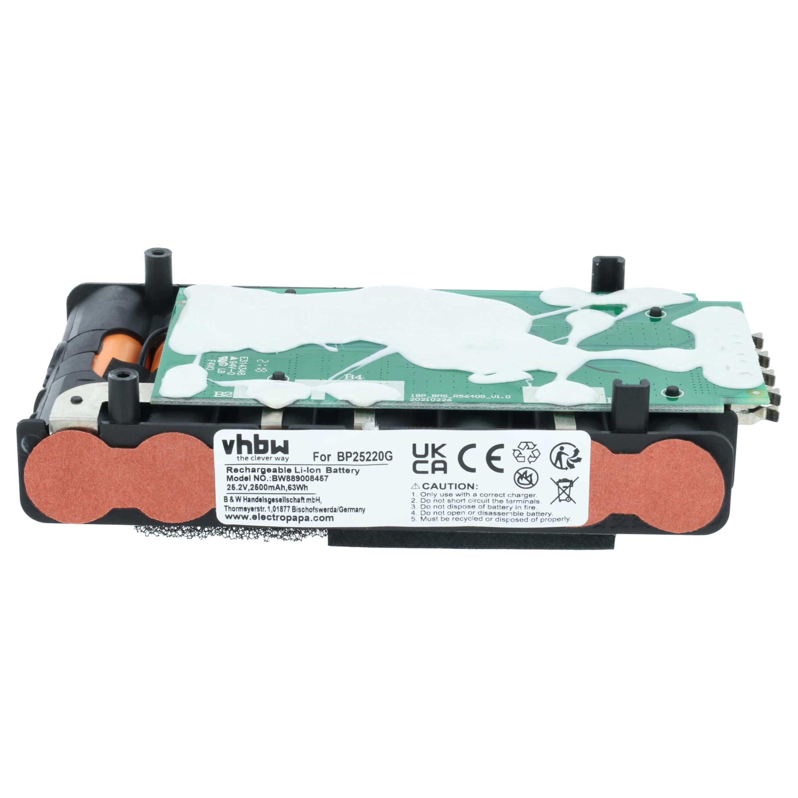 vhbw Bateria kompatybilna z Beko ARCELIK SD-3061 odkurzacz (2500 mAh, 25,2 V, Li-Ion)
