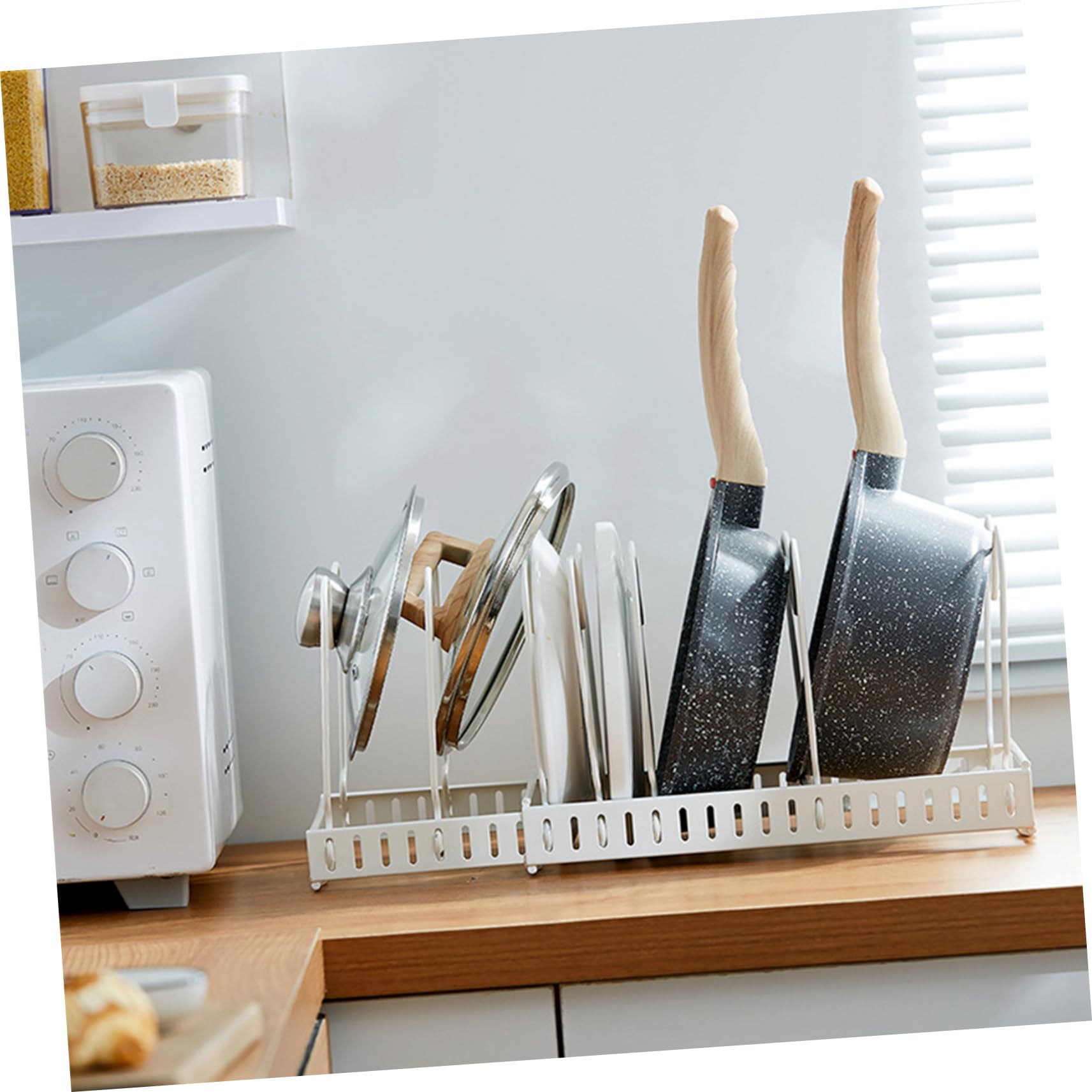 Ciieeo Topfdeckelständer aus Eisen, Stabiler Küchenorganizer für Zuhause
