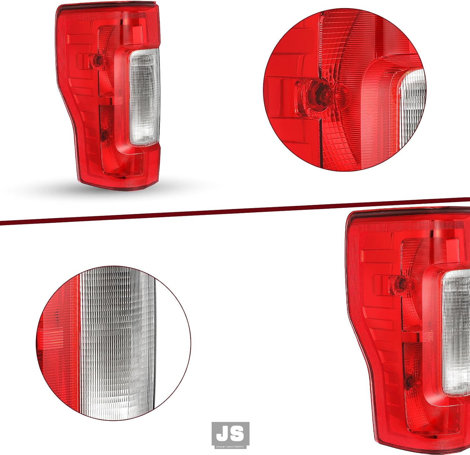 JSBOYAT Halogen Tail Light Assembly Replacement for 2017 to 2019 Ford F250 F350 Super Duty w/o Blind Spot OE Rear Taillight Brake Tail Lamp (Left Driver Side)