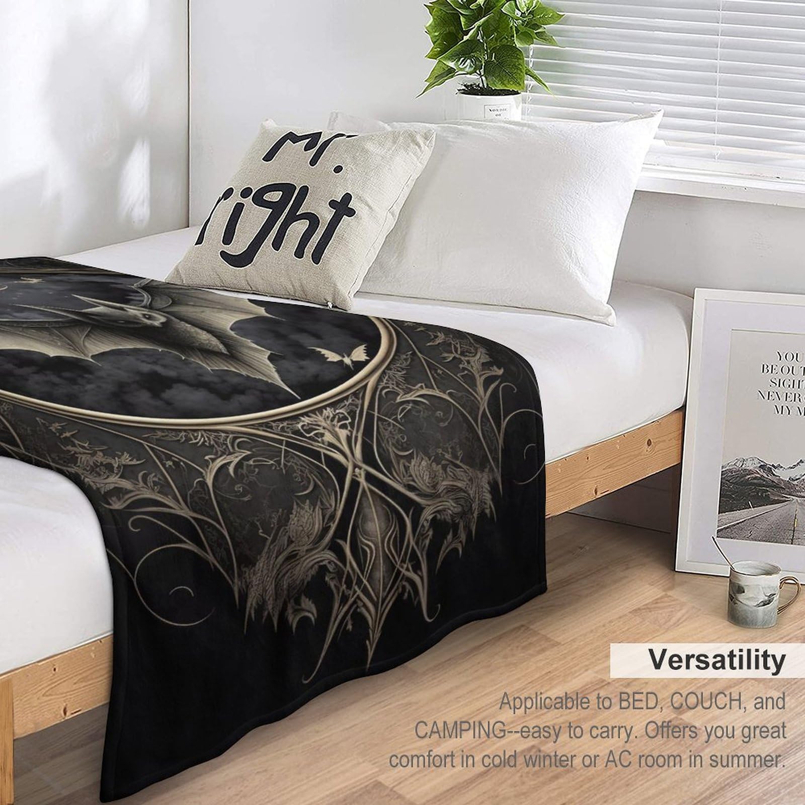 Premium Wohndecke - Fledermaus Decke Flannel - Extra Weiche TV- Decke Vier Jahreszeiten Wohndecke Dicke Couchdecke Für Bett/Sofa（150×200cm）