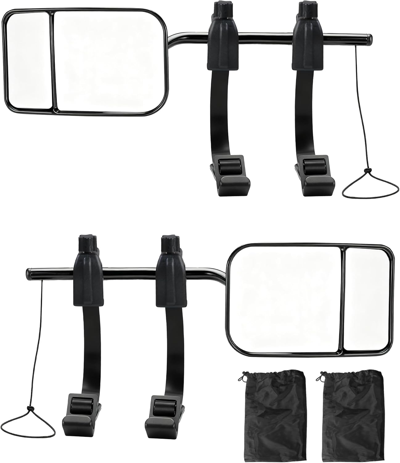 2PCS Tow Mirrors,Car Accessories Mirror Extenders for Towing,Universal Clip-On Mirror Extenders,Adjustable Flat Rearview Mirrors,Suitable for Most Cars,Trucks,Trailers,RVs,SUVs Etc