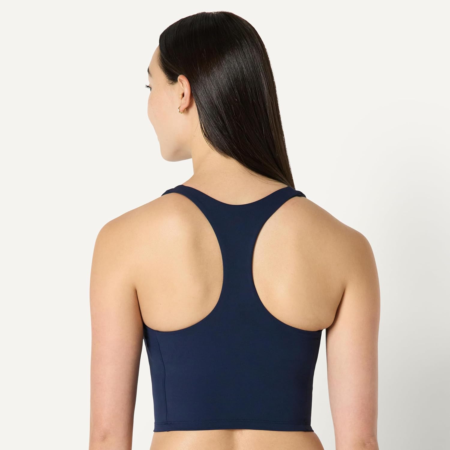 Amazon Essentials Women's Active Total Train Medium Support Gym Workout Racerback Crop Tank with Built-in Bra - Image 3