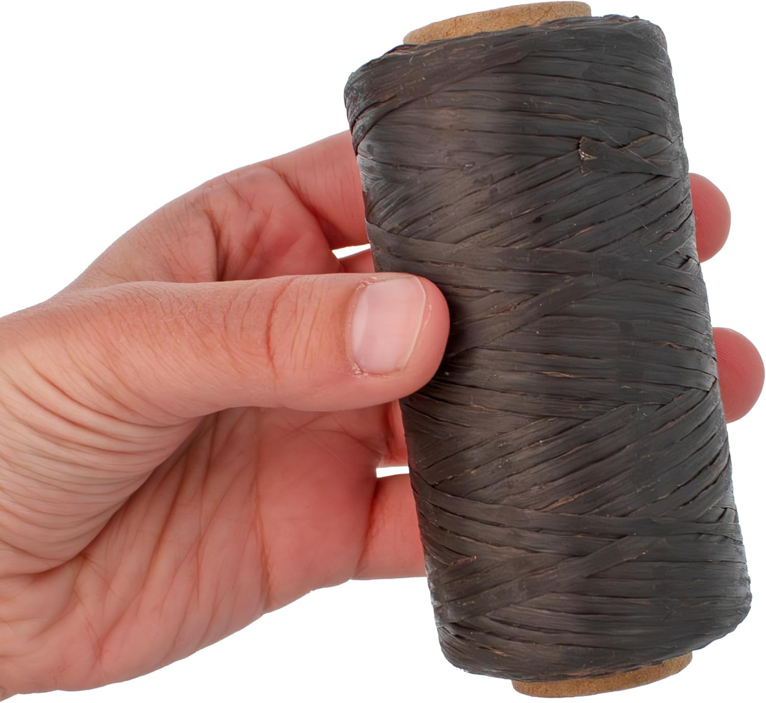 The Beadsmith Artificial Sinew Waxed Thread – Flat Polyester Craft String, Brown Color, 5-Ply, 4-Ounce Spool, 131 yds / 394 ft, Durable & Splittable