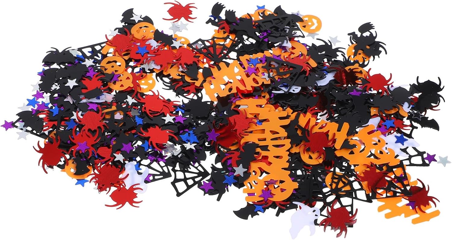 Operitacx Halloween Pumpkin Spider Ghost Confetti Table Scatter 60g, Glitter Sprinkles for Halloween Party Decorations and Trick Or Treat Supplies