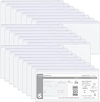 Vista 1 de Marspark 100 piezas de estuche transparente para lápices con cremallera, sobre a granel con bolsillo para etiquetas, sobres de plástico transparente