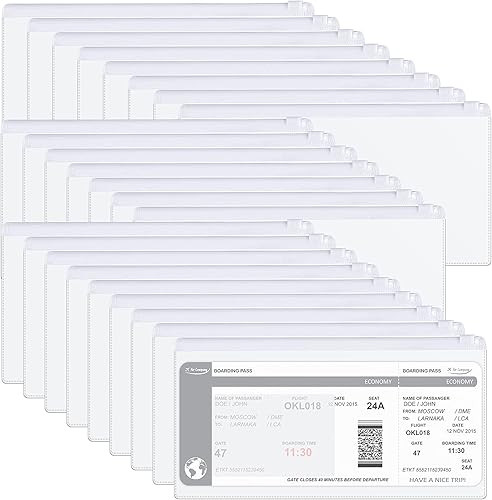 Marspark 100 piezas de estuche transparente para lápices con cremallera, sobre a granel con bolsillo para etiquetas, sobres de plástico transparente