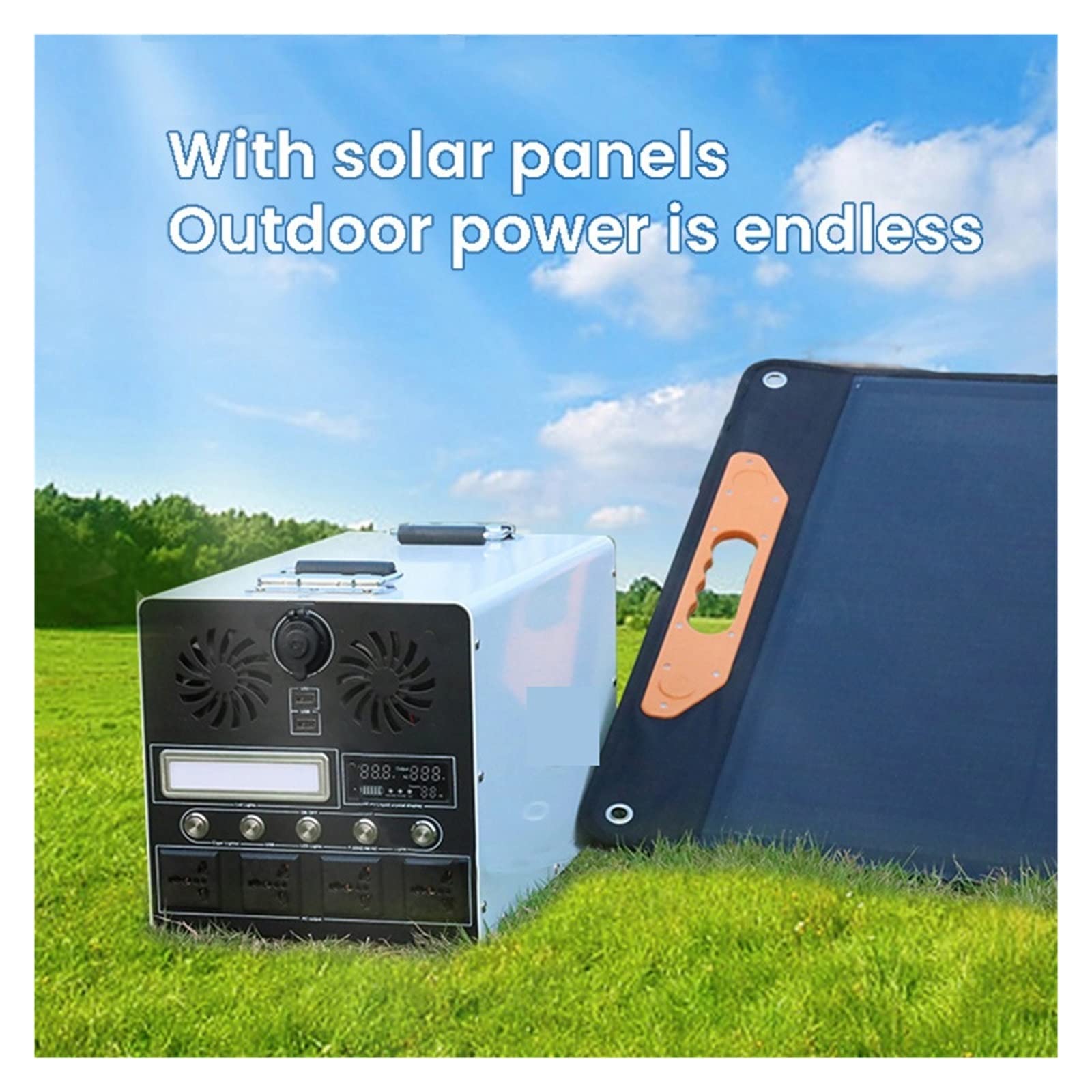 2500W Stacja zasilania generatora słonecznego 3100Wh Przenośne ładowanie awaryjne Dodatkowy akumulator Power Bank do biwakowania na zewnątrz (Kolor: 2500W 2400Wh, Rozmiar: 220V)