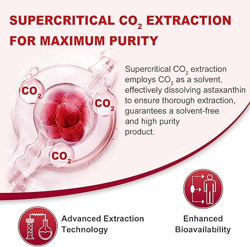 Miniatura 6 de Suplementos de astaxantina de 24 mg, suministro para 5 meses – Aceite de coco MCT, fuente de microalgas frescas con aceite de semilla de uva,