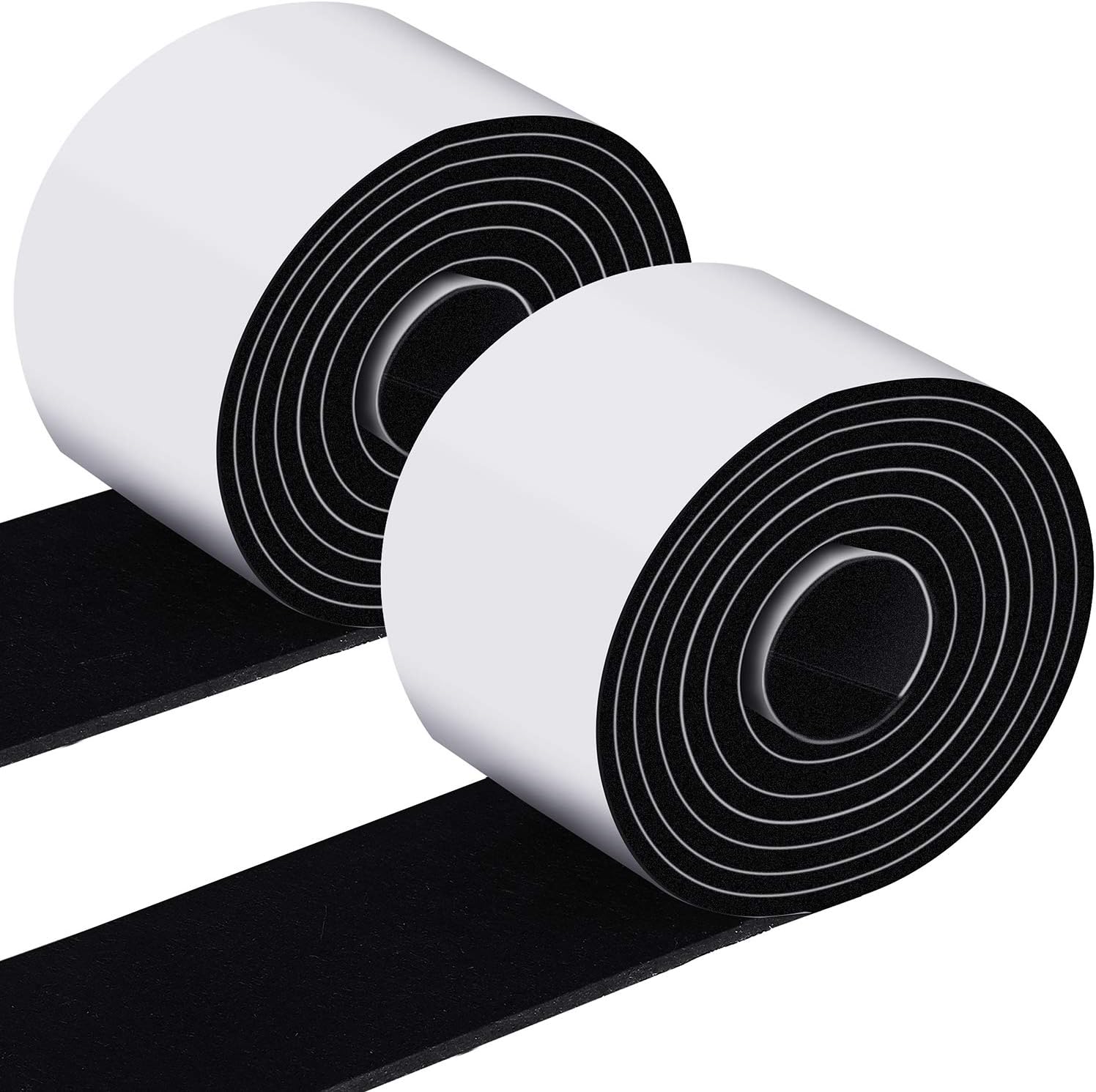 Shappy 2 Packs 120 x 2 x 0.12 Inch Felt Strips with Adhesive Backing Felt Tape Roll Non Slip Self Adhesive Cuttable Furniture Pads for Protecting Hardwood Floors, Chairs, Wall(Black)
