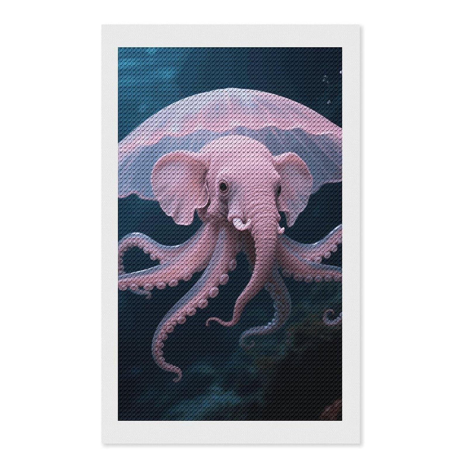 FodPand Dumbo Octopus 5D Diamond Painting Kits for Adults Beginners Full Drill Round Diamond Dots Pictures Gem Art Supplies for Home Wall Room Decoration DIY Craft Set Gift 12x20
