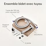 Praknu Handheld Bidet Douche Shower Spray for Toilet in Stainless Steel Sprayer, Hose & Holder - Stainless Steel – for Standard G1/2 Connection – Easy to Install - 4